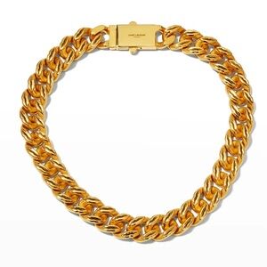 Saint Laurent Thick Lips Curb Chain Necklace